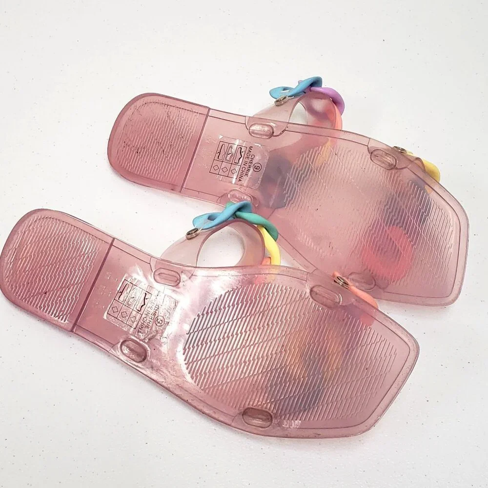 Nicole Miller Womens Pink Jelly Cherrie Sandals Size 9 - Picture 4 of 8